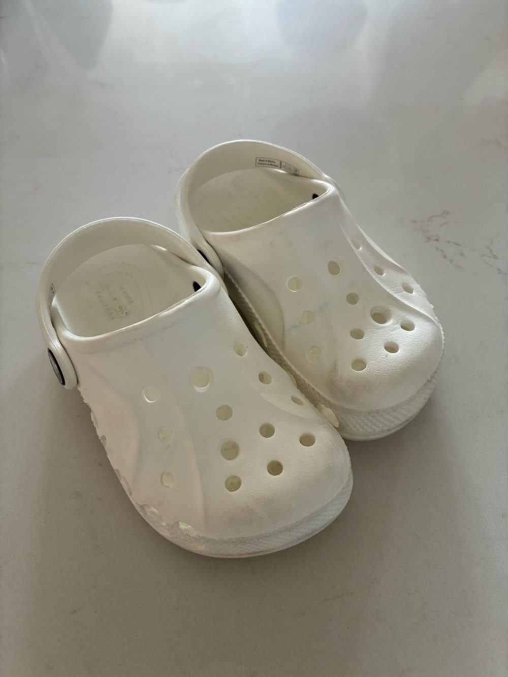 CROCS Kids White Classic Clog with Heel Strap